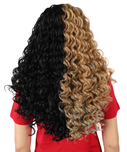 Adult Women’s American Singer-Inspired-Toned Curly Wig |Black & Brown Celebrity Hairpiece | Ideal for Halloween, Cosplay & Music Parties