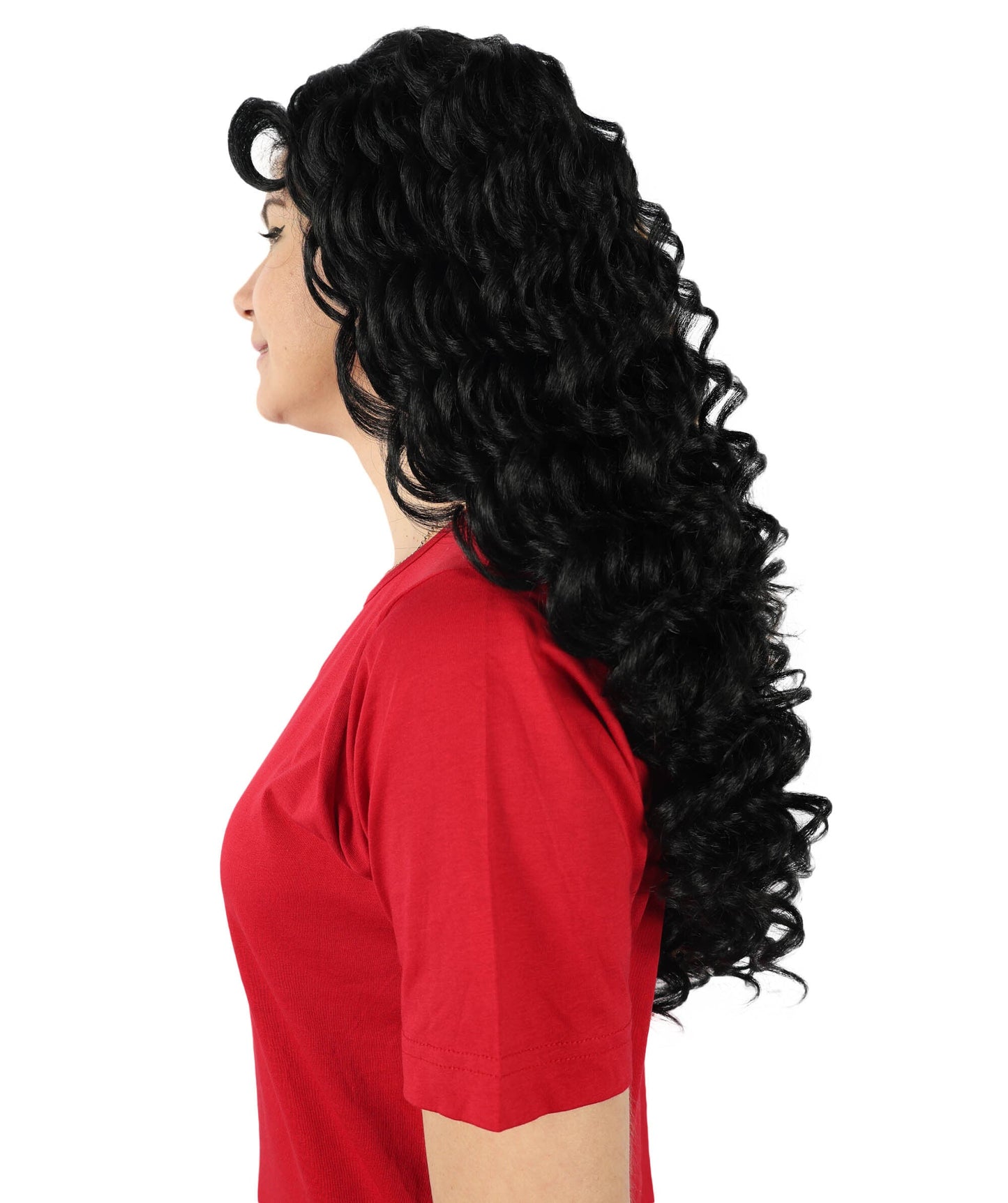 Adult Women’s American Singer-Inspired-Toned Curly Wig |Black & Brown Celebrity Hairpiece | Ideal for Halloween, Cosplay & Music Parties