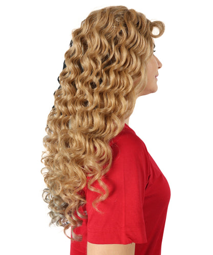 Adult Women’s American Singer-Inspired-Toned Curly Wig |Black & Brown Celebrity Hairpiece | Ideal for Halloween, Cosplay & Music Parties