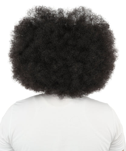 Men’s Rapper-Inspired Afro Black Curly Wig with Clips | Retro Hairpiece with Breathable Cap | Ideal for Halloween and Cosplay