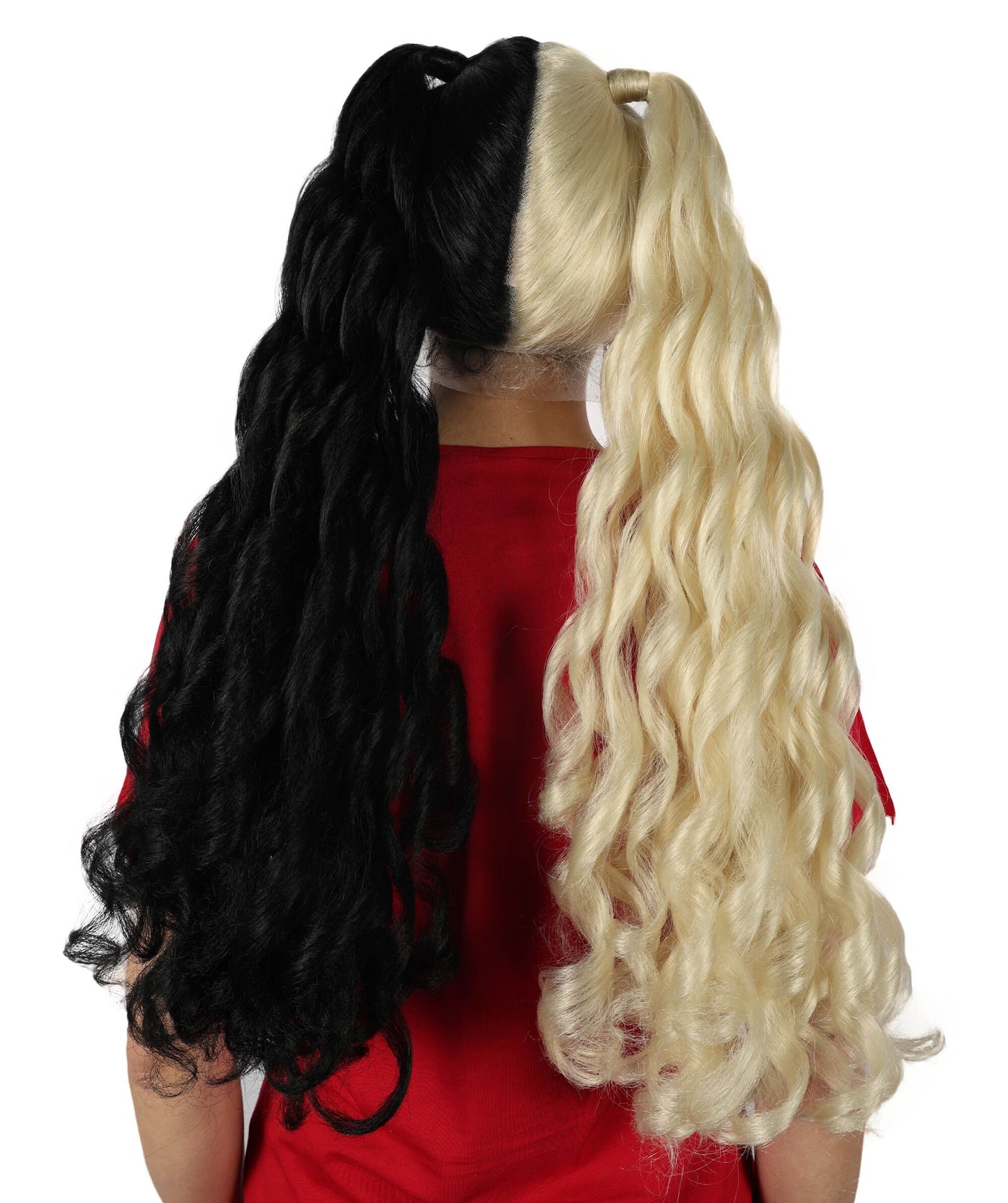 Adult Women’s American Singer-Inspired Two-Toned Pigtail Wig | Black & Blonde Celebrity Hairpiece | Ideal for Halloween, Cosplay & Music Parties