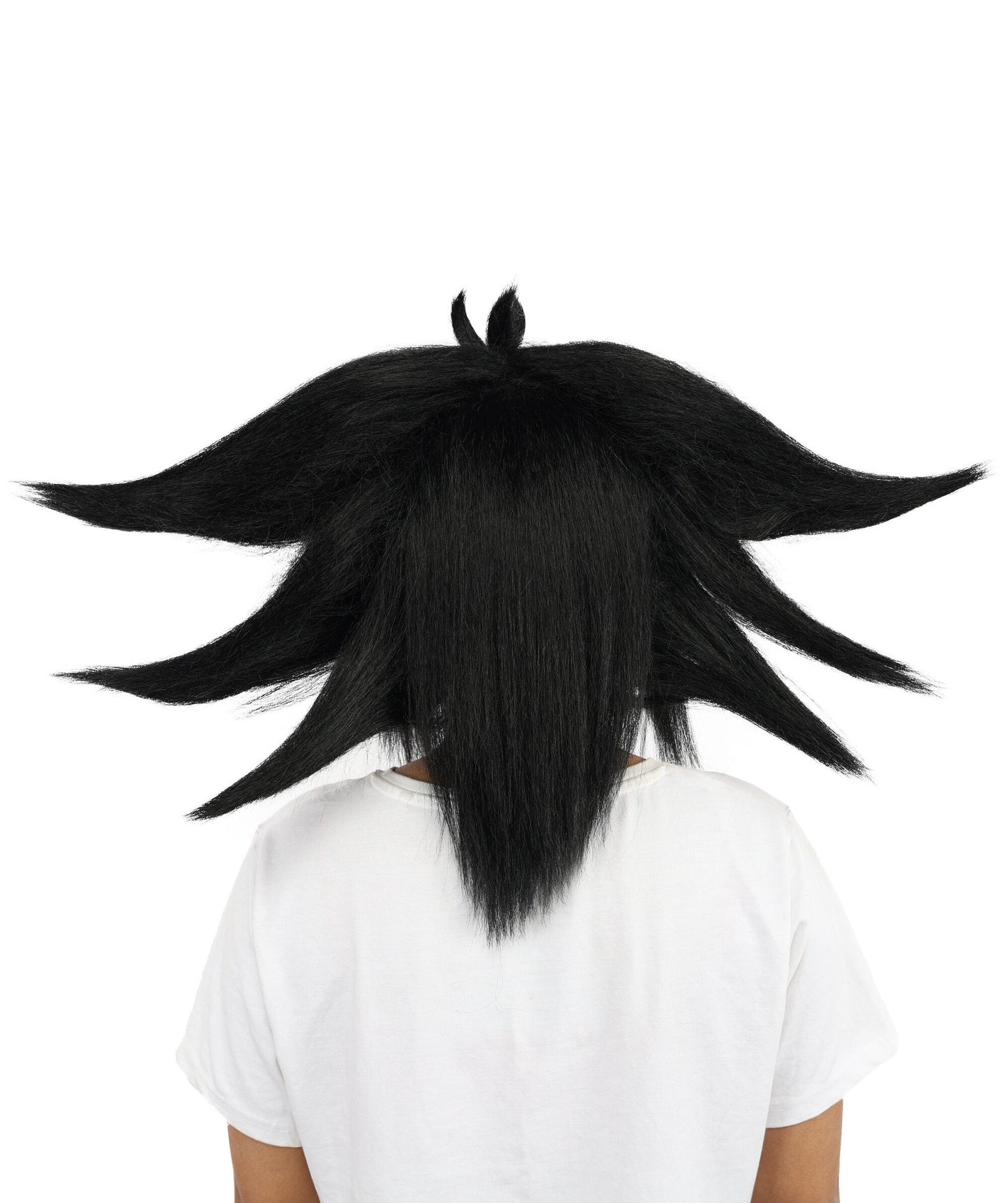 Medium Layered Black Anime-Style Cosplay Wig | Synthetic  Hair for Halloween, Festivals, Parties, Stage & Roleplay