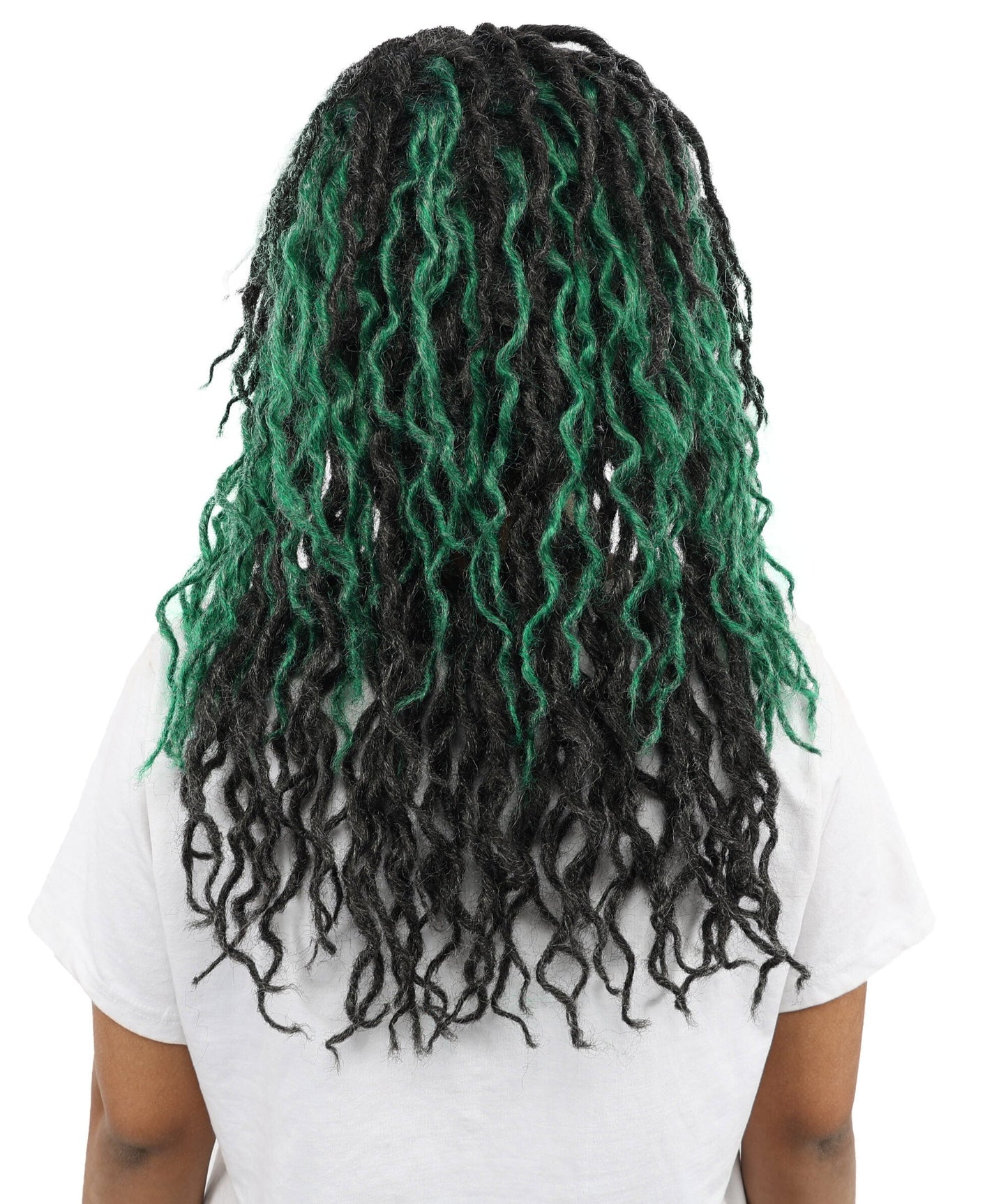 Swamp Zombie Wig | Messy Green Black & White Synthetic Hairpiece with Adjustable Cap | Accessory for Halloween, Cosplay, Stage & Parties