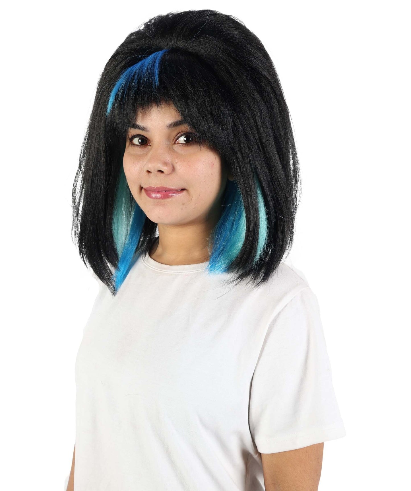 Women’s Black Blue Goth Fairy Wig | Long Layered Fantasy Hair with Breathable Cap | Ideal for Halloween, Cosplay & Themed Parties