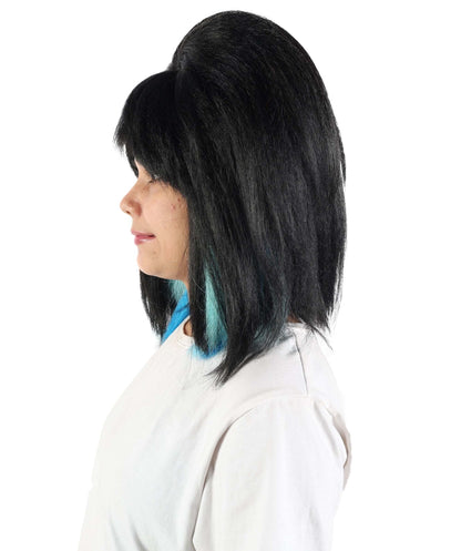 Women’s Black Blue Goth Fairy Wig | Long Layered Fantasy Hair with Breathable Cap | Ideal for Halloween, Cosplay & Themed Parties