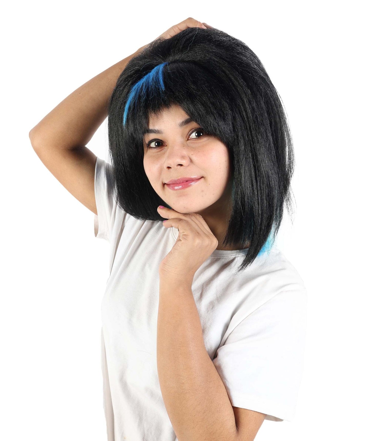 Women’s Black Blue Goth Fairy Wig | Long Layered Fantasy Hair with Breathable Cap | Ideal for Halloween, Cosplay & Themed Parties