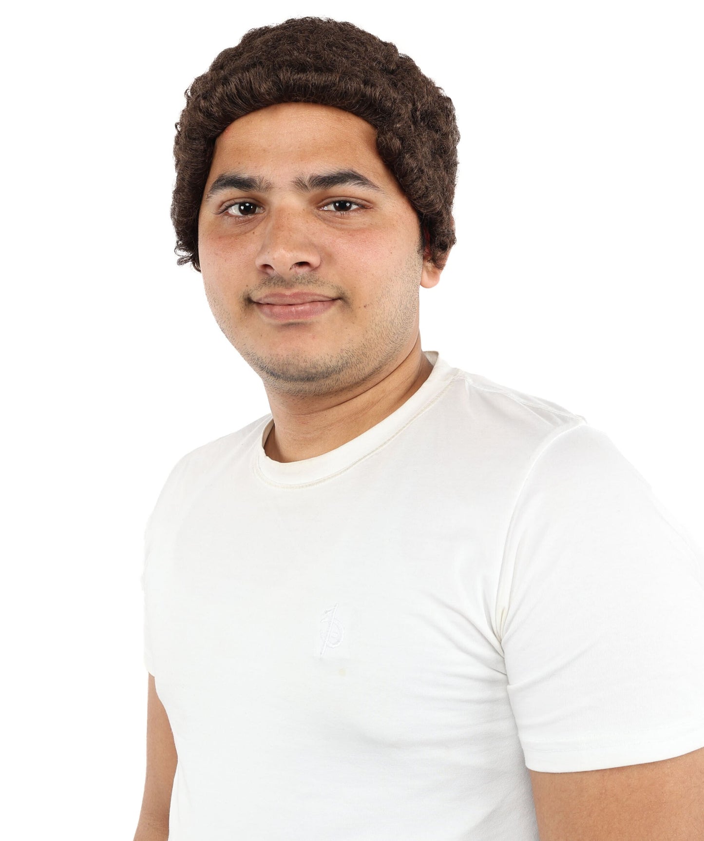 Adult Men’s Curly Short Chocolate Brown Afro Wig | Natural Tight Curl Synthetic Wig | Realistic Wig for Cosplay, Halloween & Dress-Up