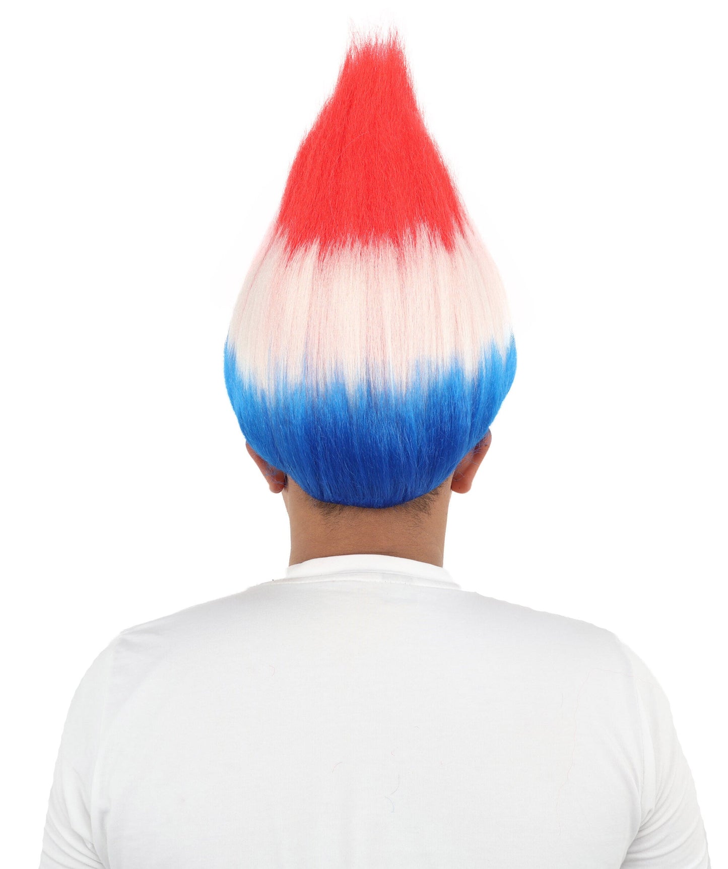 Adult Unisex Netherlands Flag Fan Troll Multicolor Wig | Synthetic Fiber With Capless Cap | Ideal For Theater, Halloween And Cosplay