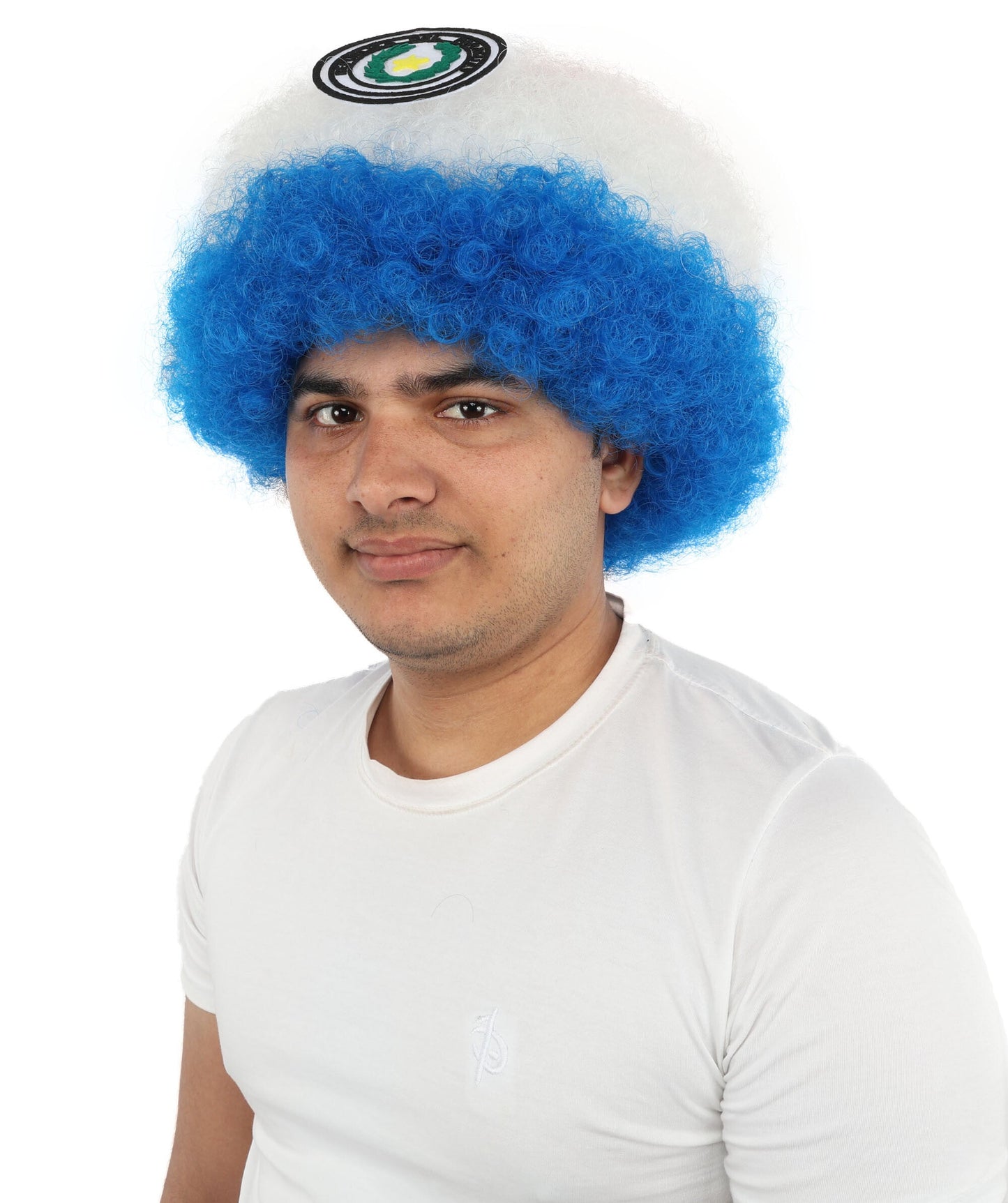 Adult Unisex Paraguay Flag Afro Multicolor Wig | Synthetic Fiber With Breatheble Capless Cap | Ideal For Theater, Halloween And Cosplay