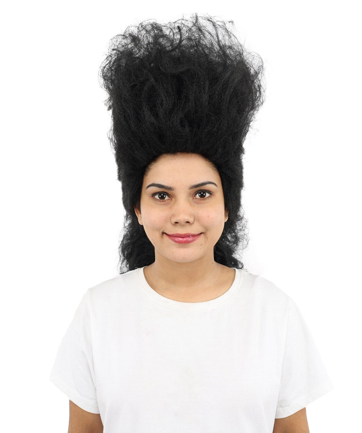 Adult Women's Voluminous Curly Wig | Black Synthetic Fiber Hair With Extra Full Curly Texture | For Halloween, Cosplay, And Costume Parties