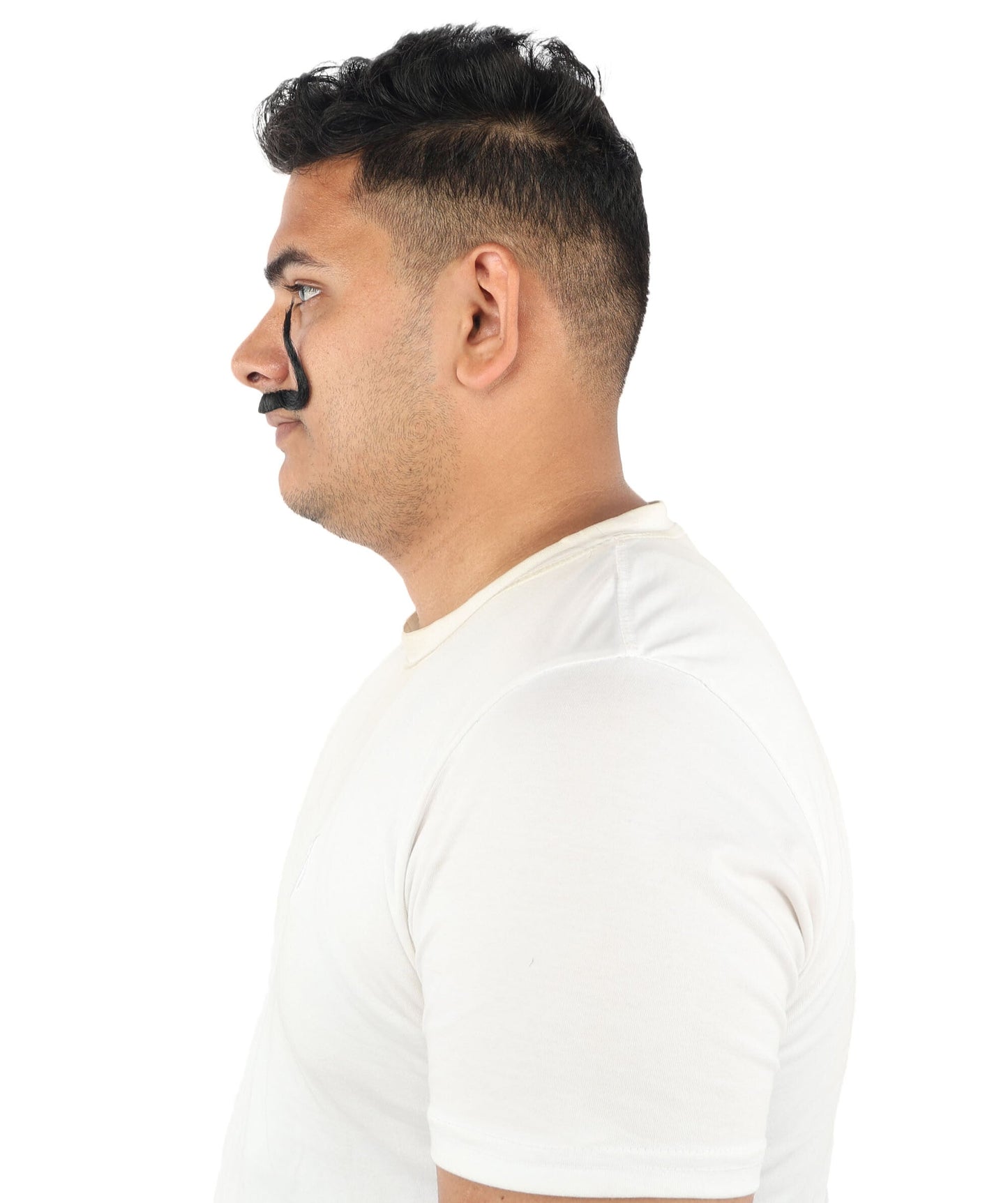 Adult Men's Refined Handlebar Mustache | Black Slim Curved Shape | Halloween, Cosplay, Theater, Drag And Themed Parties