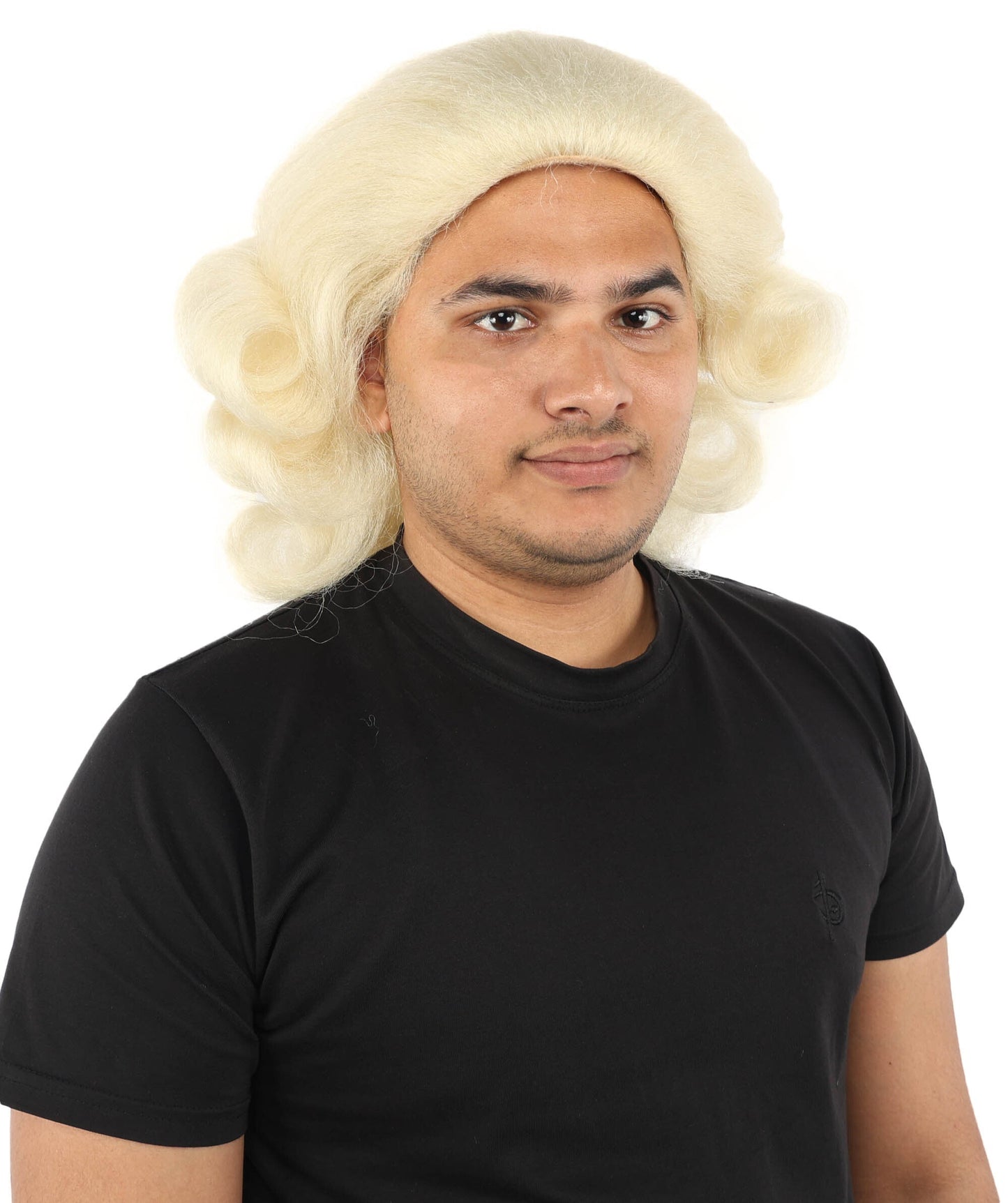 Adult Men’s Anime Series Baroque Blonde Wig | Curled Powdered Court Hairpiece | Ideal for Historical Event and Cosplay