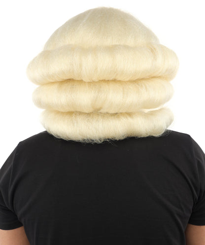 Adult Men’s Anime Series Baroque Blonde Wig | Curled Powdered Court Hairpiece | Ideal for Historical Event and Cosplay