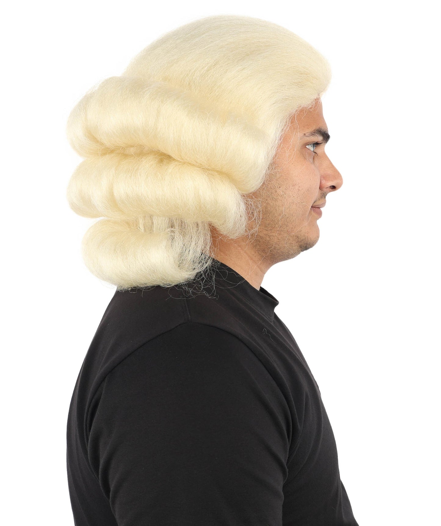 Adult Men’s Anime Series Baroque Blonde Wig | Curled Powdered Court Hairpiece | Ideal for Historical Event and Cosplay
