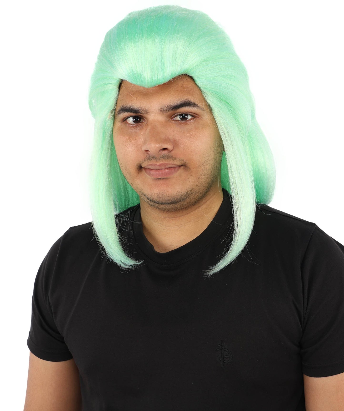 Adult Men's Elevated Mullet Wig | Light Green Flame-Retardant Synthetic Fiber | Ideal for Halloween, Cosplay, Theater, Drag And Parties