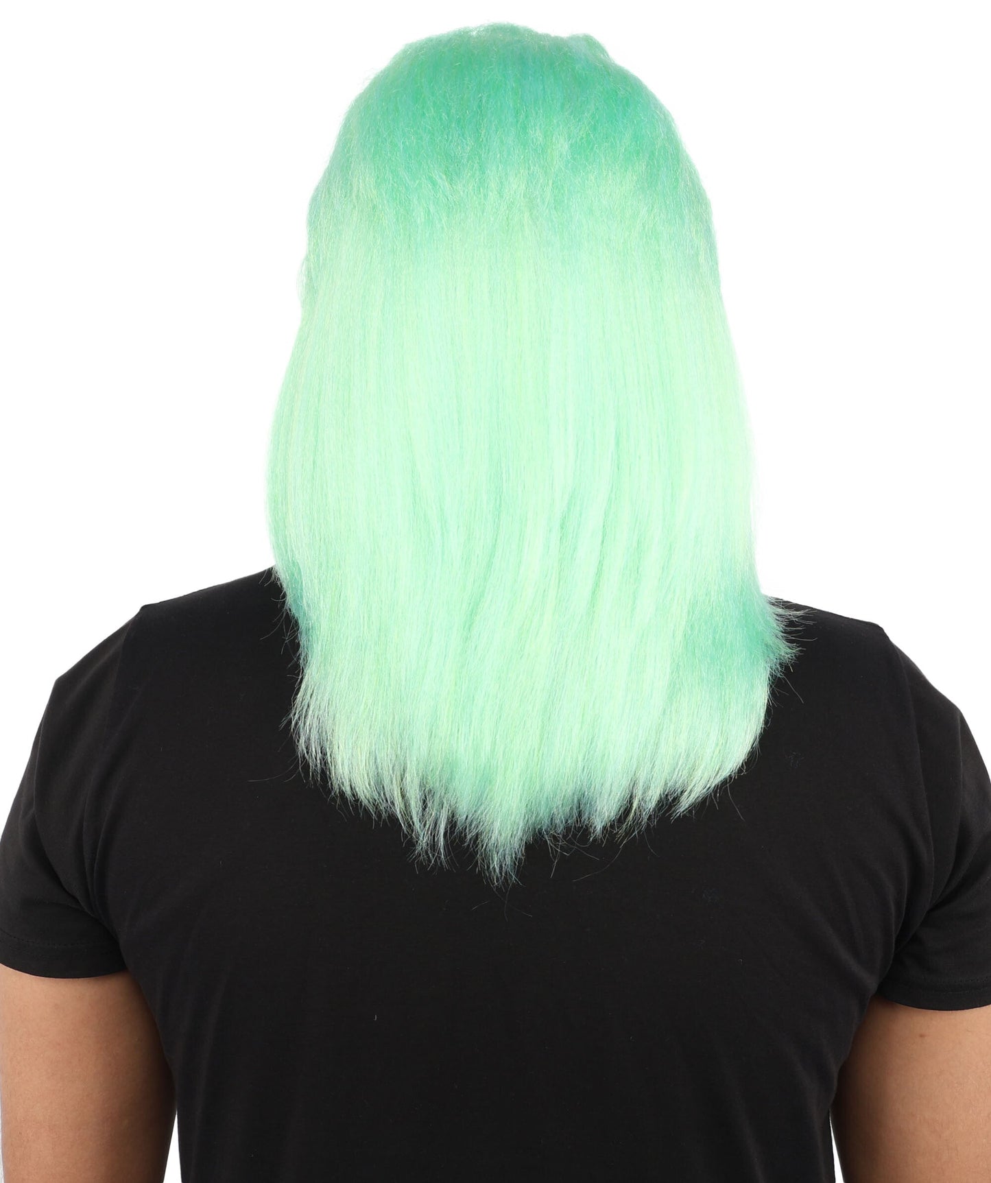 Adult Men's Elevated Mullet Wig | Light Green Flame-Retardant Synthetic Fiber | Ideal for Halloween, Cosplay, Theater, Drag And Parties