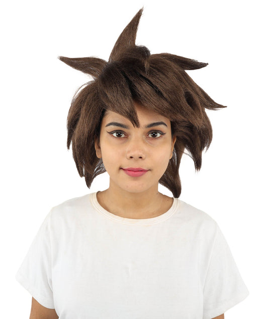 Adult Women’s Brown Short Spiky Anime Wig | Messy Layered Style with Breathable Cap | Ideal for Halloween Cosplay & Themed Events