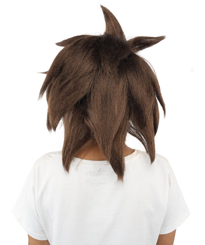 Adult Women’s Brown Short Spiky Anime Wig | Messy Layered Style with Breathable Cap | Ideal for Halloween Cosplay & Themed Events