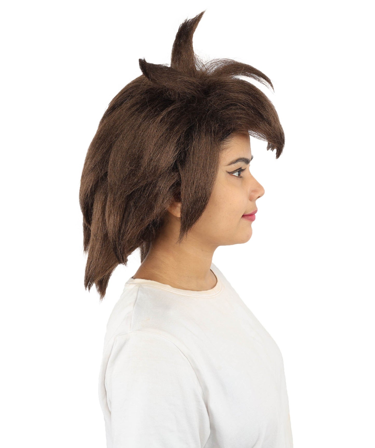 Adult Women’s Brown Short Spiky Anime Wig | Messy Layered Style with Breathable Cap | Ideal for Halloween Cosplay & Themed Events
