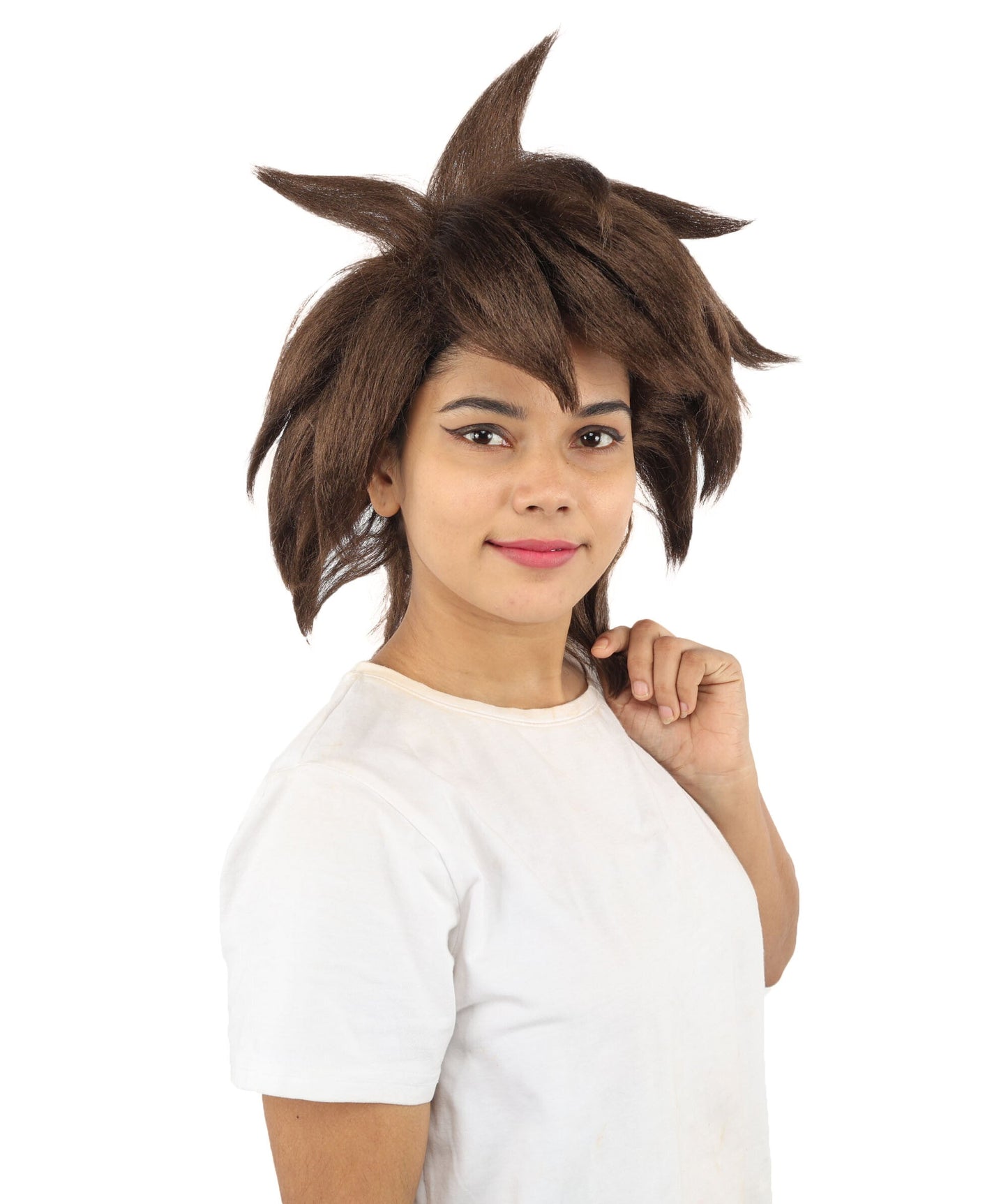 Adult Women’s Brown Short Spiky Anime Wig | Messy Layered Style with Breathable Cap | Ideal for Halloween Cosplay & Themed Events