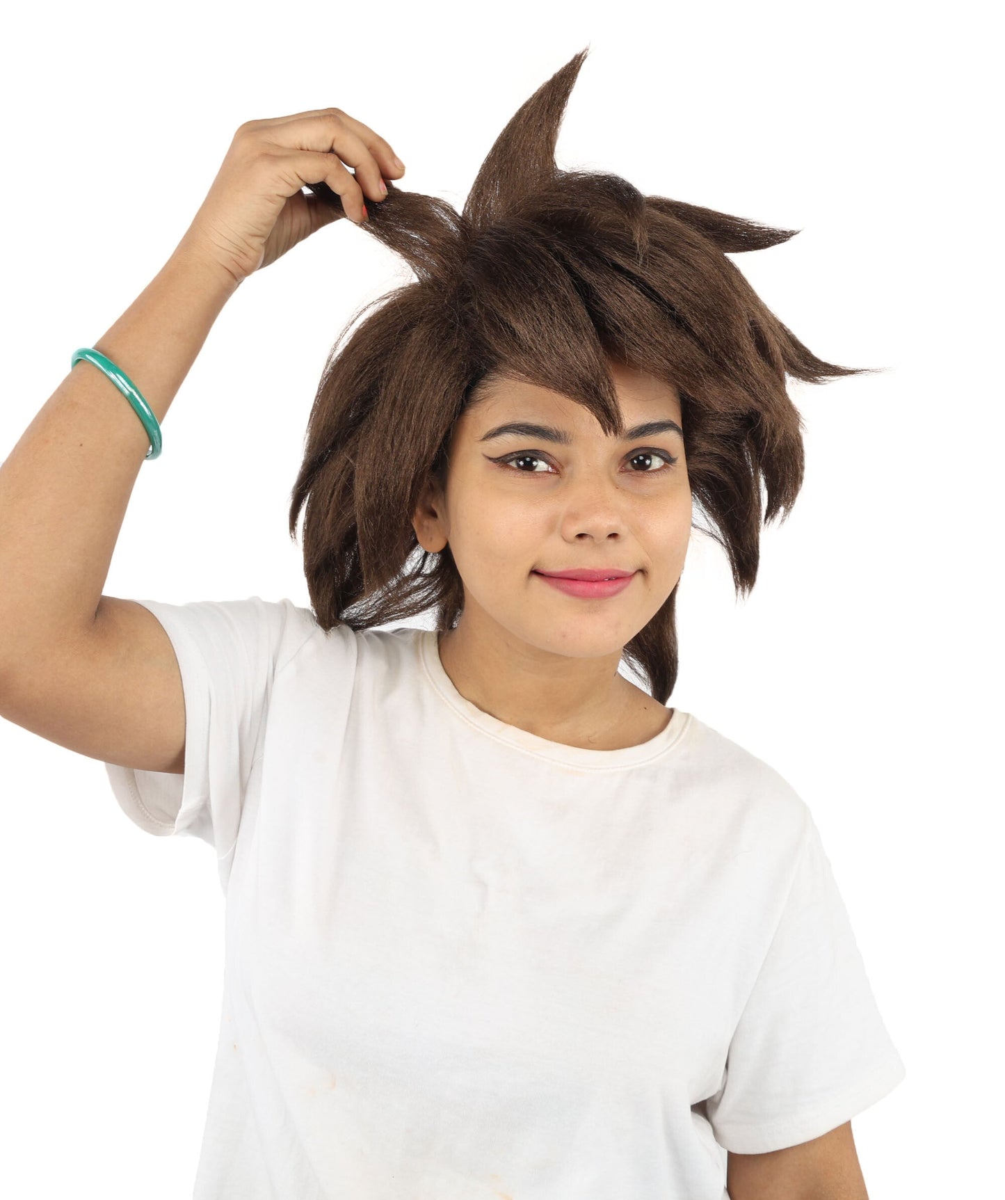Adult Women’s Brown Short Spiky Anime Wig | Messy Layered Style with Breathable Cap | Ideal for Halloween Cosplay & Themed Events