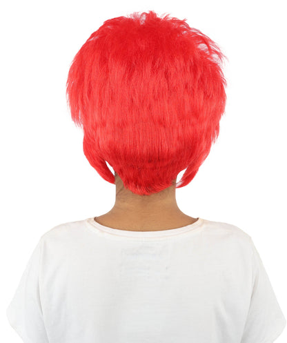 Adult Women’s Voluminous Red & Black Fantasy Medium Wig | Sculpted Pixie Style with Breathable Cap | Ideal for Halloween, Cosplay & Theme Events