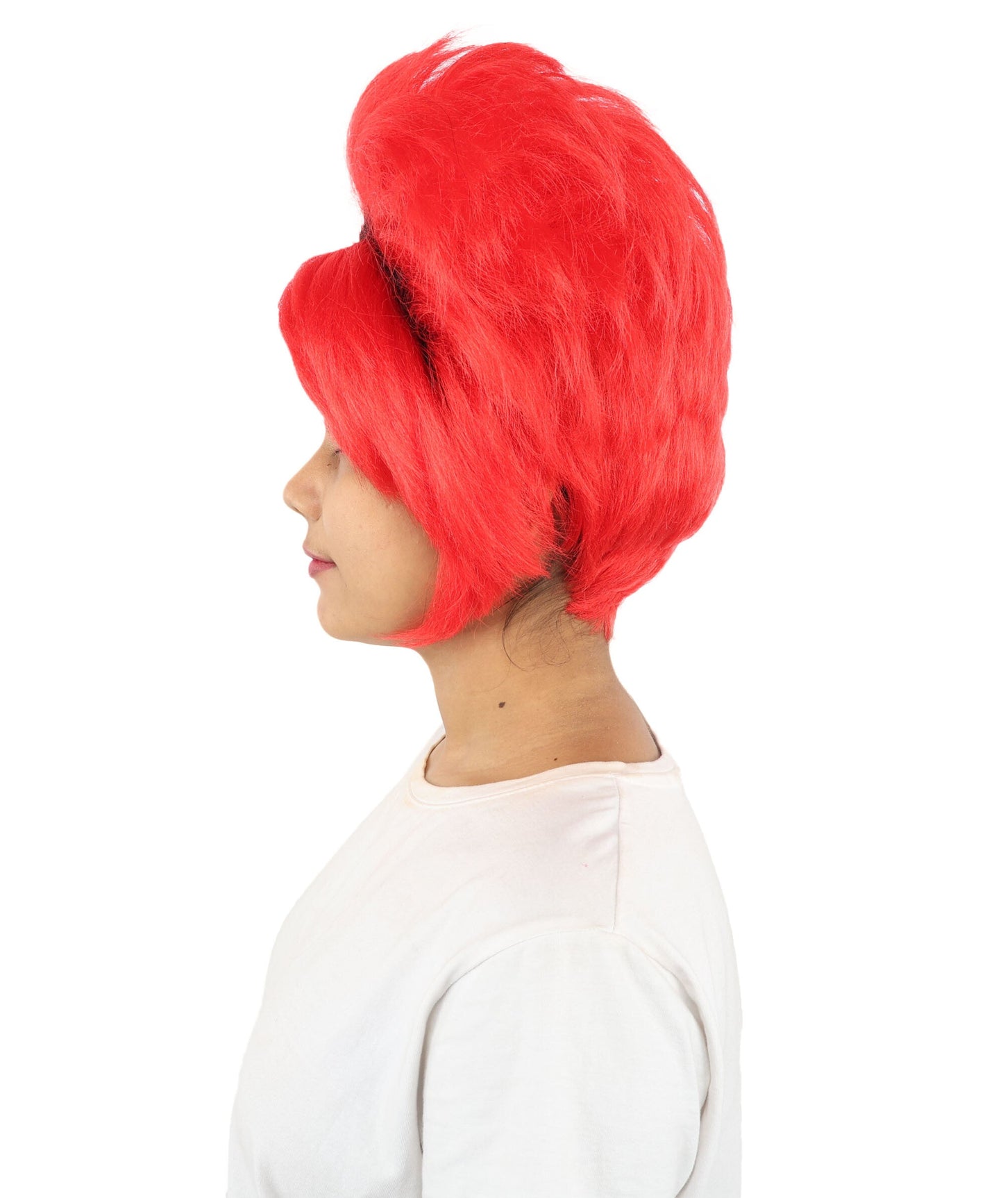 Adult Women’s Voluminous Red & Black Fantasy Medium Wig | Sculpted Pixie Style with Breathable Cap | Ideal for Halloween, Cosplay & Theme Events