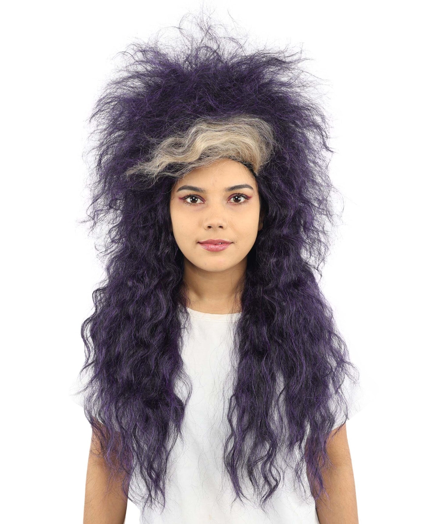 Adult Women’s Glam Rock Multicolor Wig | Extra Long Voluminous Hair with Wild Layered Texture | Dramatic Hairpiece for Halloween, Cosplay & Theme Events