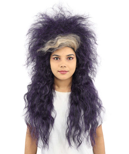 Adult Women’s Glam Rock Multicolor Wig | Extra Long Voluminous Hair with Wild Layered Texture | Dramatic Hairpiece for Halloween, Cosplay & Theme Events