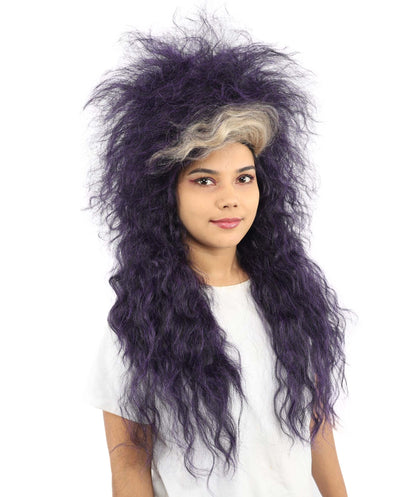 Adult Women’s Glam Rock Multicolor Wig | Extra Long Voluminous Hair with Wild Layered Texture | Dramatic Hairpiece for Halloween, Cosplay & Theme Events