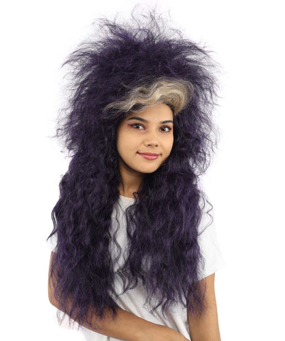 Adult Women’s Glam Rock Multicolor Wig | Extra Long Voluminous Hair with Wild Layered Texture | Dramatic Hairpiece for Halloween, Cosplay & Theme Events