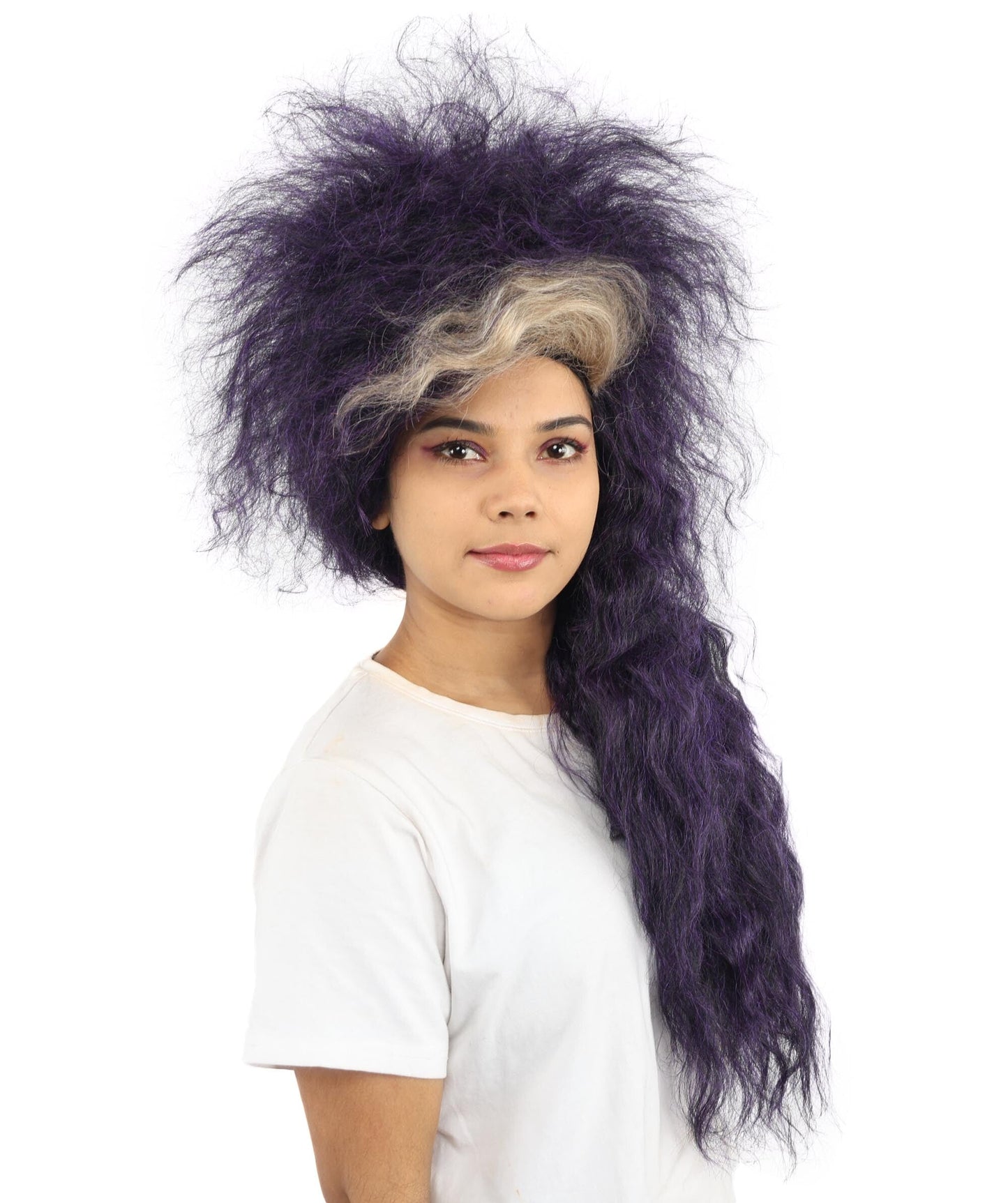Adult Women’s Glam Rock Multicolor Wig | Extra Long Voluminous Hair with Wild Layered Texture | Dramatic Hairpiece for Halloween, Cosplay & Theme Events