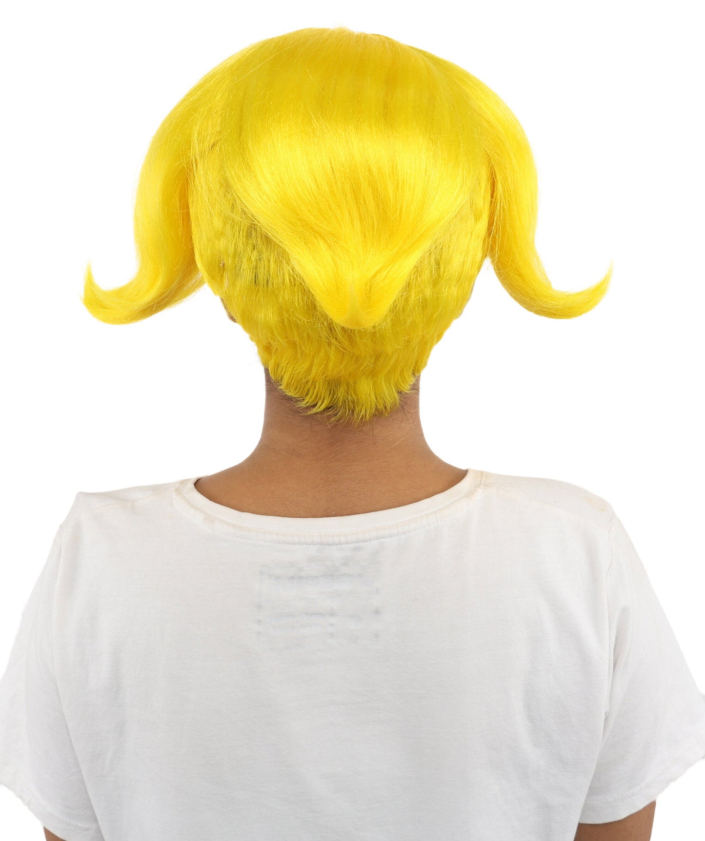 Adult Women’s Short Volume Yellow Wig | Bright Hair with Rounded Retro Style | Capless Design for Halloween, Cosplay & Theme Events