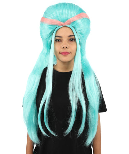 Adult Women’s Fantasy Aqua Blue Wig | Extra Long Flowing Hair with Ocean-Inspired Style | Colorful for Cosplay, Halloween, Parties, and Theme Events