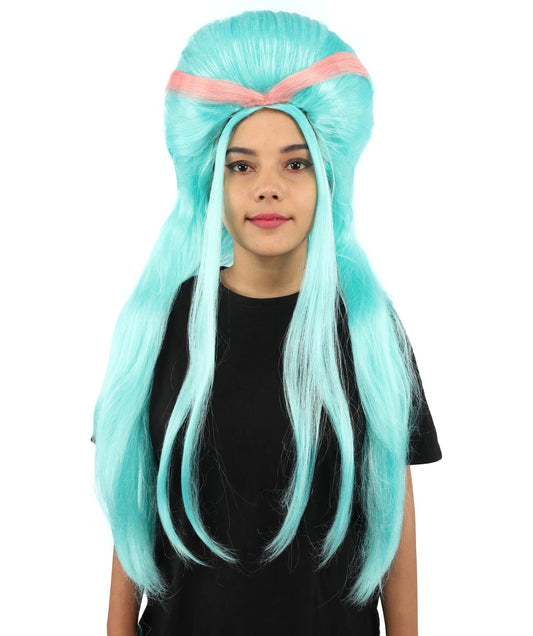 Adult Women’s Fantasy Aqua Blue Wig | Extra Long Flowing Hair with Ocean-Inspired Style | Colorful for Cosplay, Halloween, Parties, and Theme Events