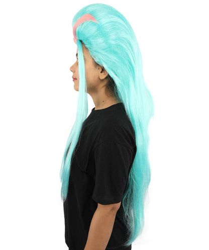 Adult Women’s Fantasy Aqua Blue Wig | Extra Long Flowing Hair with Ocean-Inspired Style | Colorful for Cosplay, Halloween, Parties, and Theme Events