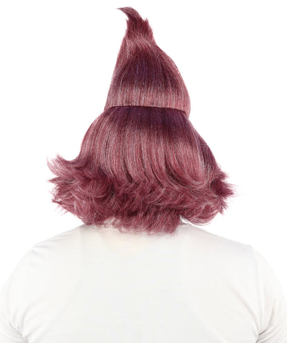 Men's Whimsical Pointed Wig and Mustache Set | Tall sweeping synthetic top with dense curled mustache and capless construction | Essential for theatrical stage drag performance costume events and party