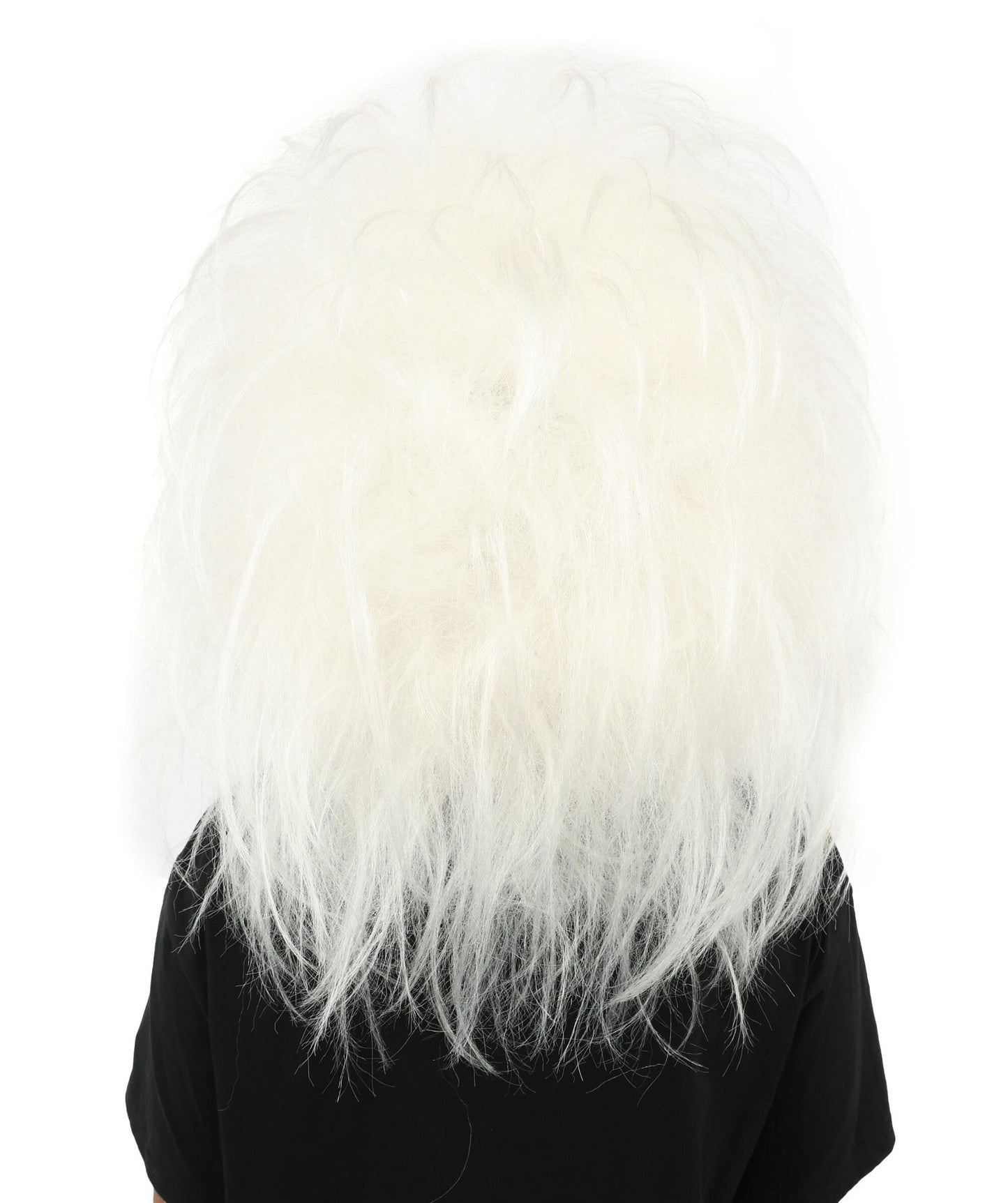 Women's Voluminous Theatrical Wig | White created of synthetic fiber, extreme teased texture, capless base | Drag, Halloween, stage performance
