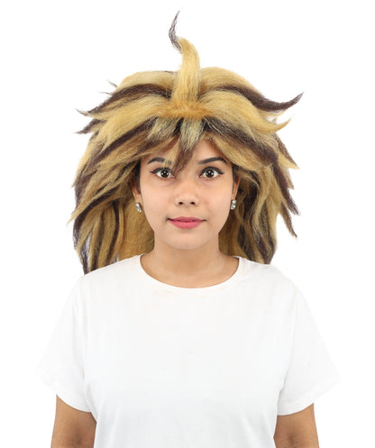 Adult Voluminous Multicolor Spiky Straight Wig | Extra Long Layered Hair with Feathered Spike Style | Ideal for Halloween, Cosplay & Theme Events