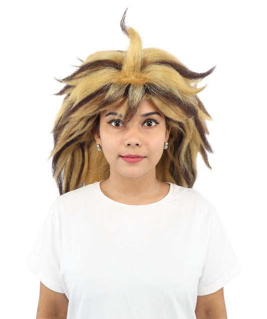 Adult Voluminous Multicolor Spiky Straight Wig | Extra Long Layered Hair with Feathered Spike Style | Ideal for Halloween, Cosplay & Theme Events