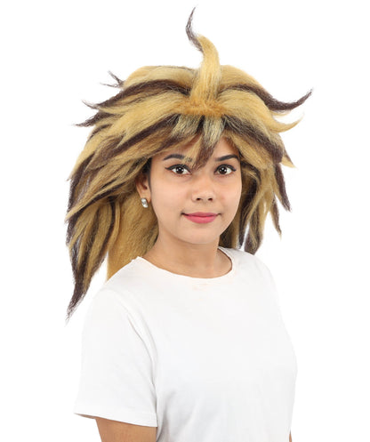 Adult Voluminous Multicolor Spiky Straight Wig | Extra Long Layered Hair with Feathered Spike Style | Ideal for Halloween, Cosplay & Theme Events