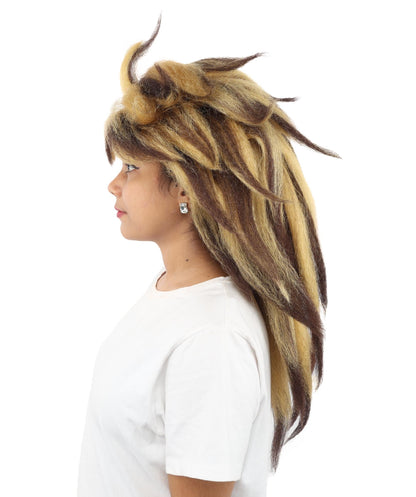 Adult Voluminous Multicolor Spiky Straight Wig | Extra Long Layered Hair with Feathered Spike Style | Ideal for Halloween, Cosplay & Theme Events