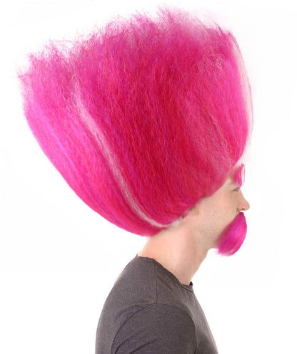 HPO Troll King Wig with Eyebrows Mustache for Bundle Adult & Teen Hair Accessory