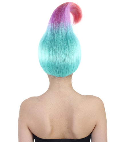 HPO Tri-Color Troll Wig Pointy Troll Fairy Bundle Adult & Teen Costume Hair