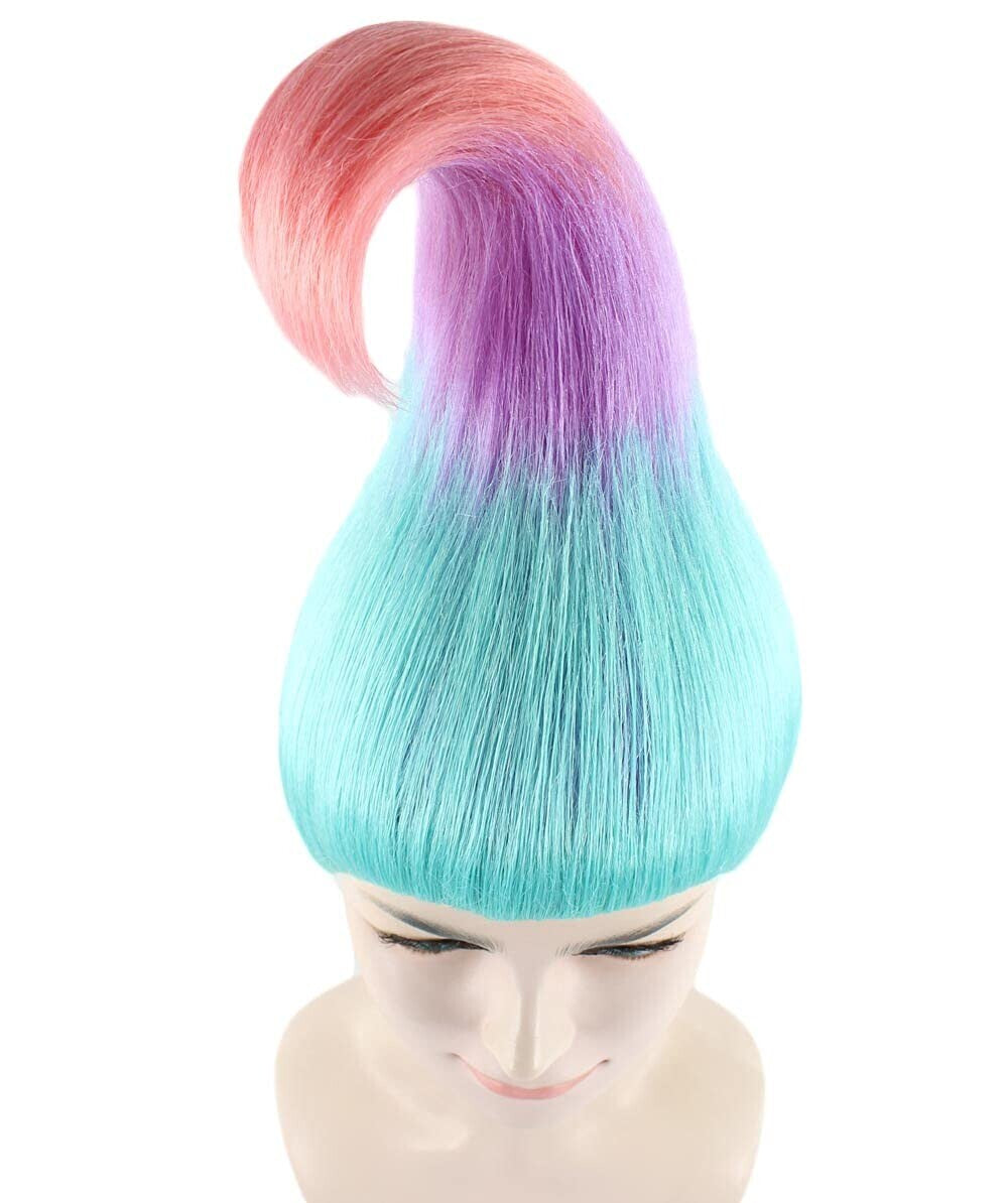 HPO Tri-Color Troll Wig Pointy Troll Fairy Bundle Adult & Teen Costume Hair