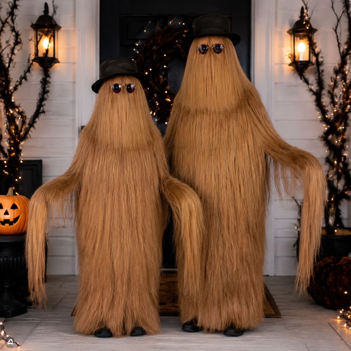 HPO Cousin Dapper Creature Brown Hair Teen 60" & Adult 71" Costume Bundle Set