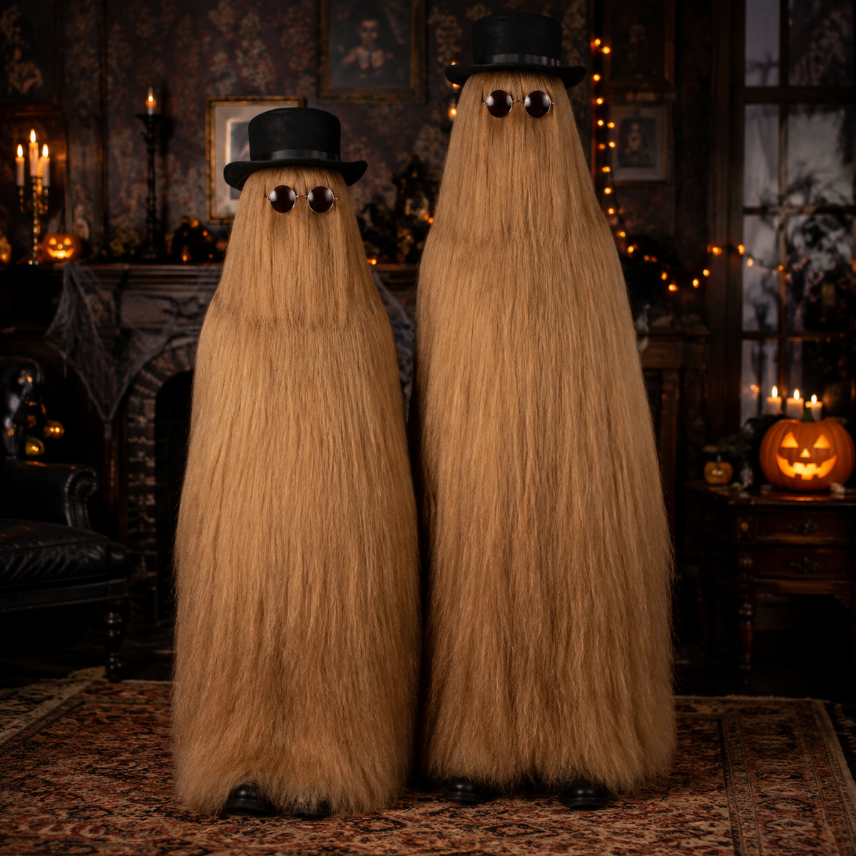 HPO Cousin Dapper Creature Brown Hair Teen 60" & Adult 71" Costume Bundle Set