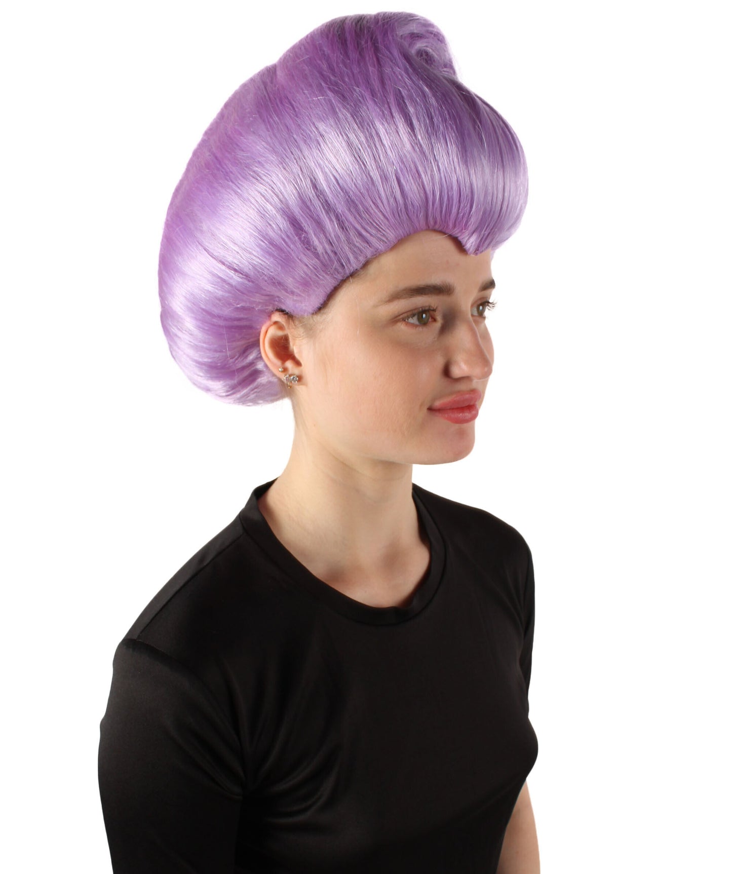HPO Women's Godmother Beehive Updo Purple Wig for Teen & Adult Bundle Set - Fantasy inspired hairstyle with a classic updo shape Ideal for Halloween Cosplay