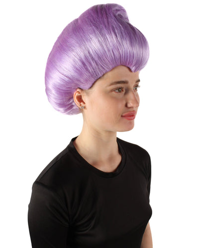 HPO Women's Godmother Beehive Updo Purple Wig for Teen & Adult Bundle Set - Fantasy inspired hairstyle with a classic updo shape Ideal for Halloween Cosplay