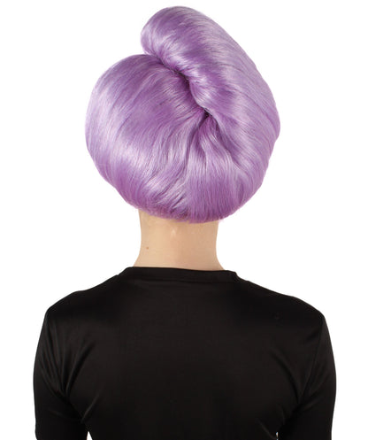HPO Women's Godmother Beehive Updo Purple Wig for Teen & Adult Bundle Set - Fantasy inspired hairstyle with a classic updo shape Ideal for Halloween Cosplay